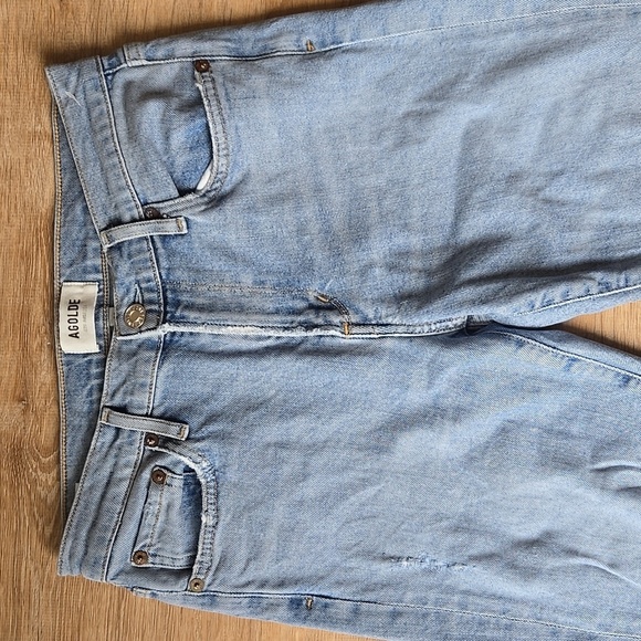 AGOLDE Sophie Blue Skinny Jeans with Distressed Knees Sz 28 - Picture 3 of 11